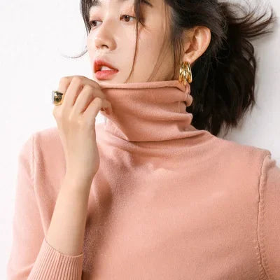 Women Sweater Turtleneck Shirts Fashion  Long Sleeve Pullovers