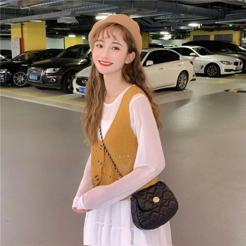 V-neck Sweater Vest Women All-match Chic Comfortable Trendy