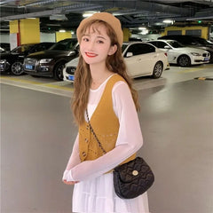 V-neck Sweater Vest Women All-match Chic Comfortable Trendy