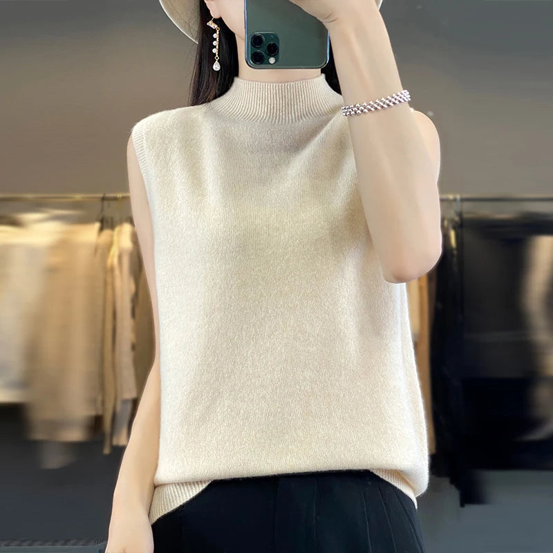 Cashmere Vest Pullover Indoor Sleeveless Sweater