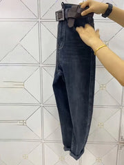 Y2k Large Women's Slim Nine Point Dad Jeans
