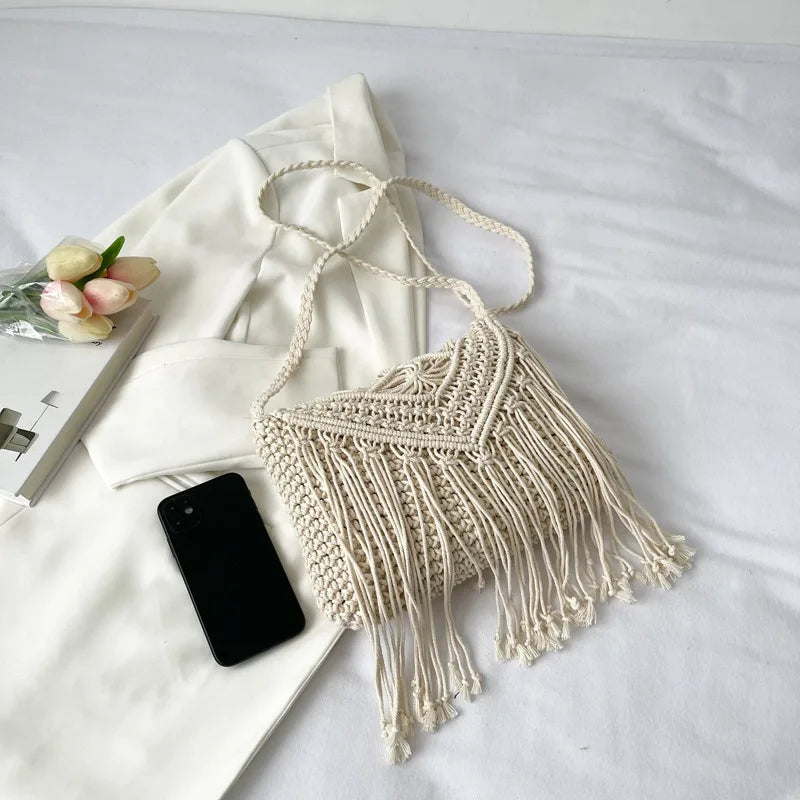 Fashion Woven Hollow Shoulder Bags Female Summer Beach Bag