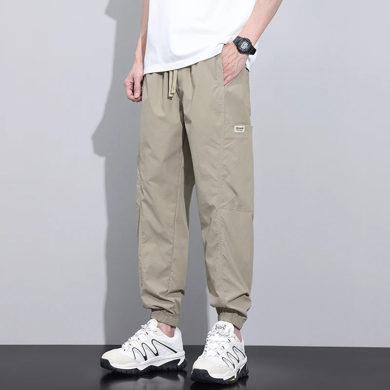 Men's Thin Ice Silk Casual Pants Fabrics Casual Trousers