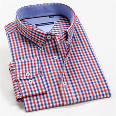 Men's Plaid Long Sleeve Business Casual Office Shirt