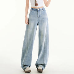 Wide Leg Loose Jeans Light Blue Vintage Denim Pants