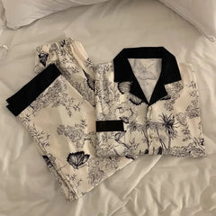 Silk Pajama Women Nightwear Nightie Night Wear Floral Print