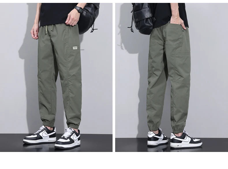 Men's Thin Ice Silk Casual Pants Fabrics Casual Trousers