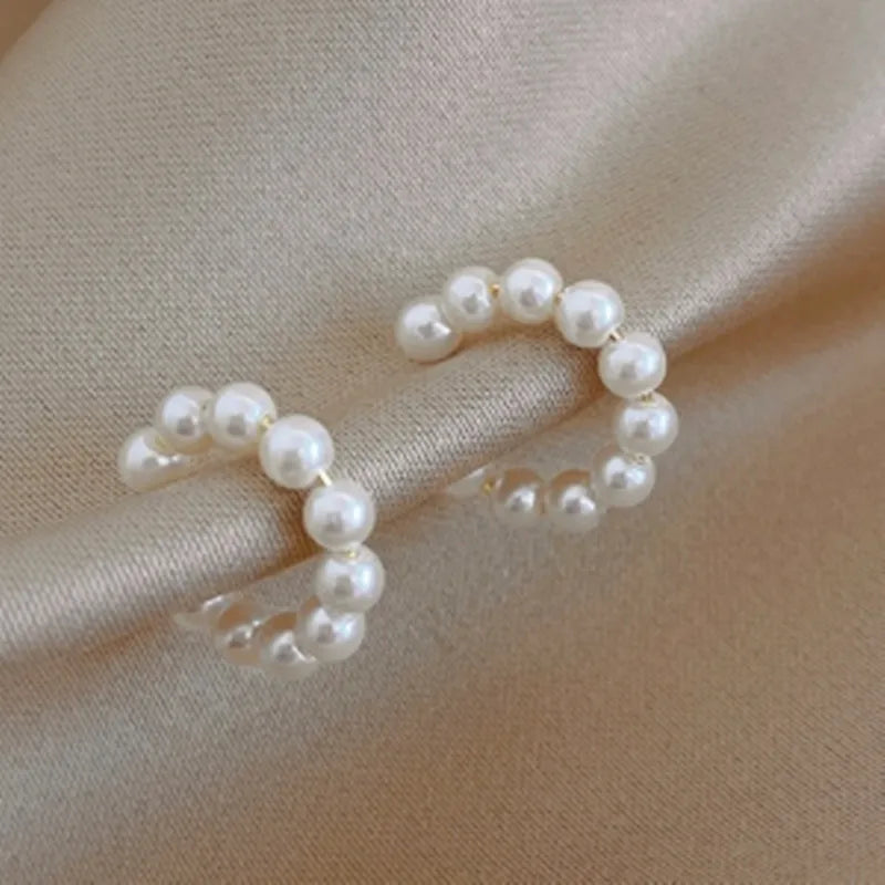 Trendy Charm Pearl Beaded Ear Cuff Clip Earring