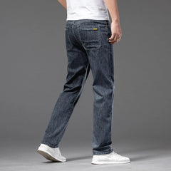 Men's Stretch Loose Jeans Classic Brand Straight Business Casual