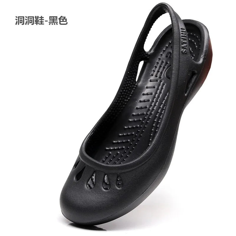 Summer Flat-heeled Hole Baotou Plastic Sandals