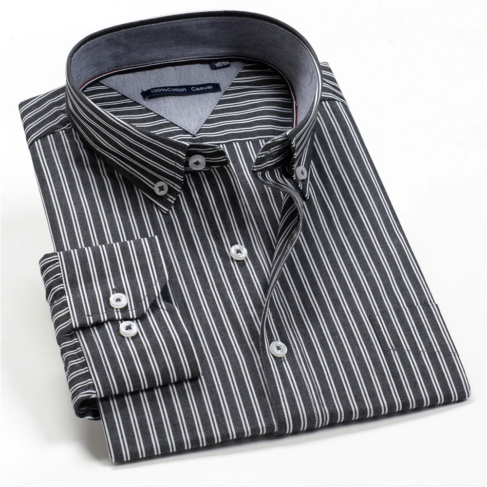 Men's Plaid Long Sleeve Business Casual Office Shirt