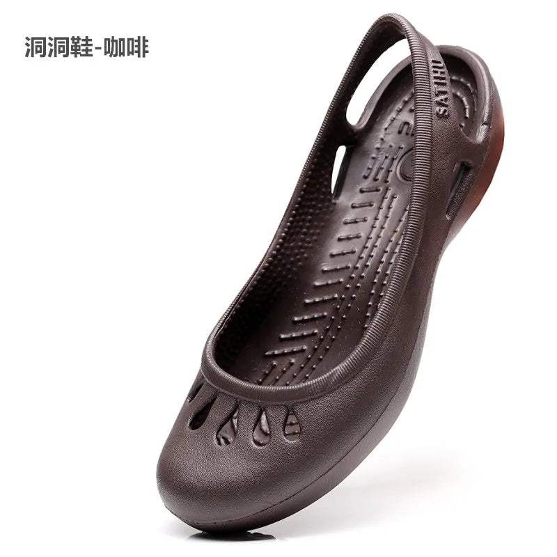 Summer Flat-heeled Hole Baotou Plastic Sandals