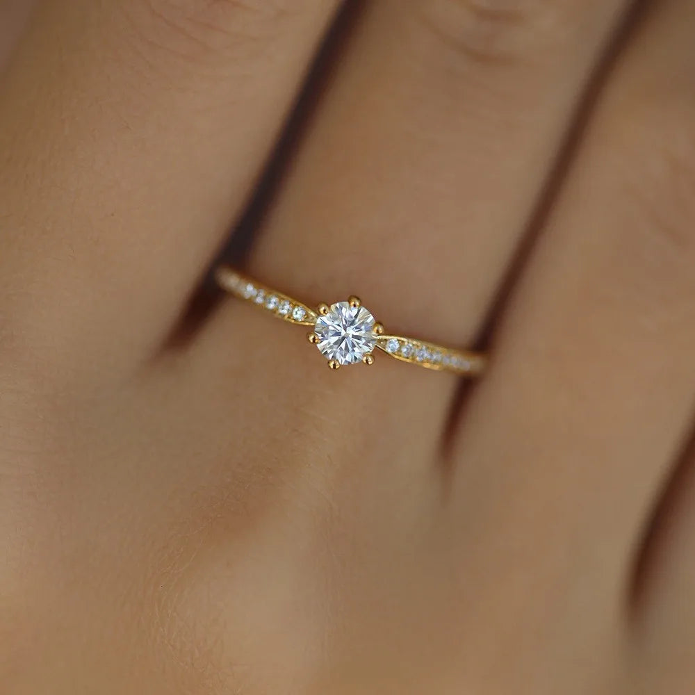 Plated Shining Zircon Ring Wedding Jewelry