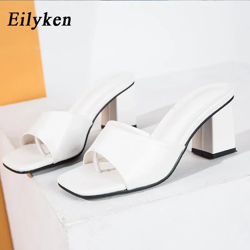 Women Slipper Outdoor Elegant Sandals Square High Heels