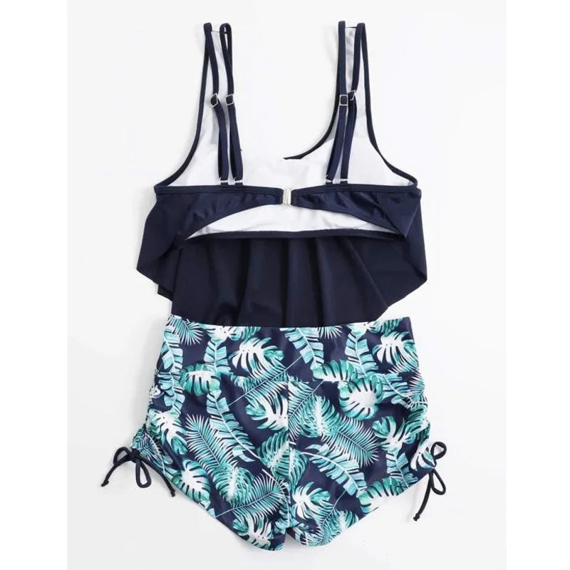 Summer Ruffles Swimsuits Tankini Sets Swimwear Sports Beach Wear