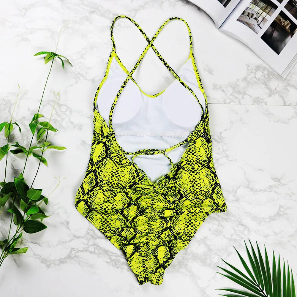 One Piece Swimsuit Women Swimwear Push Up Monokini