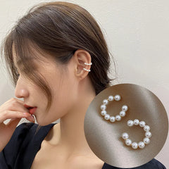 Trendy Charm Pearl Beaded Ear Cuff Clip Earring