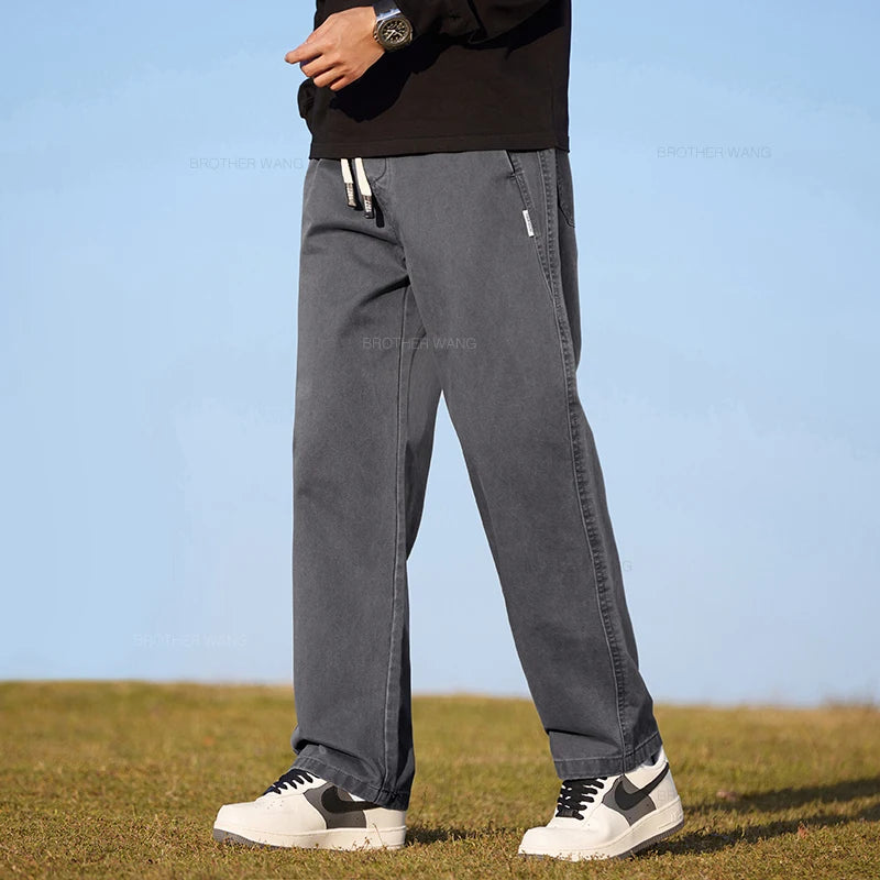 Outdoor Straight Casual Pants Stylish Stretch Fabric Trousers Male