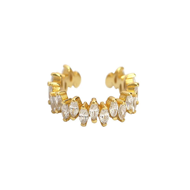 Zircon Clip Earrings Stackable Ear Cuff Style