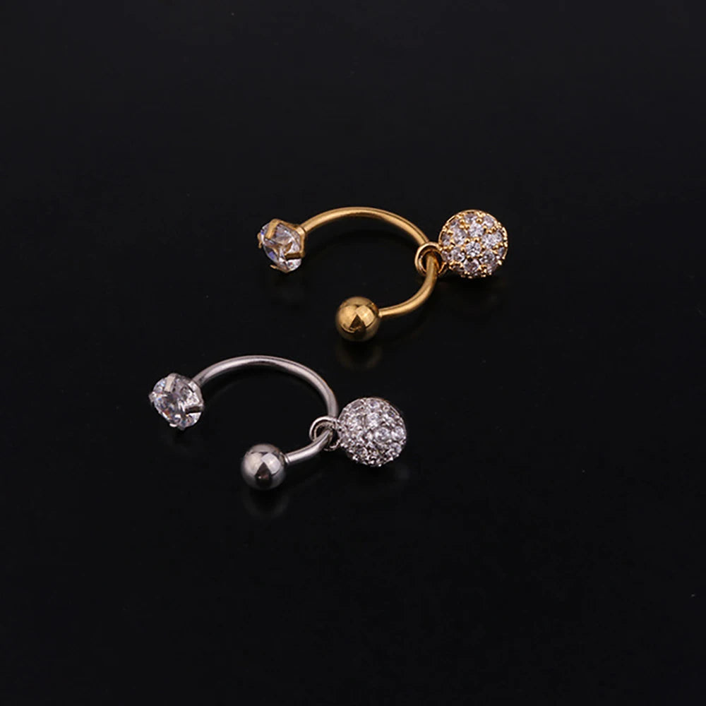 Stainless Steel Minimal Crystal CZ Star Ear Studs Earring