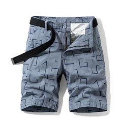 Men's Printed Casual Classic All-match Straight Cargo Shorts