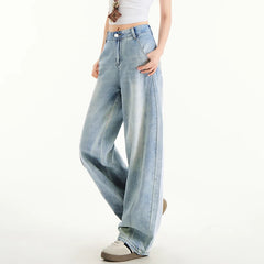 Wide Leg Loose Jeans Light Blue Vintage Denim Pants
