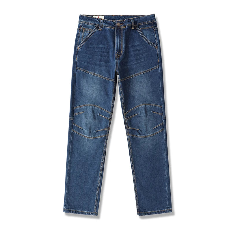 Stretch Stitching Jeans Classic Casual Men's Straight Loose Denim Pants