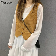 V-neck Sweater Vest Women All-match Chic Comfortable Trendy