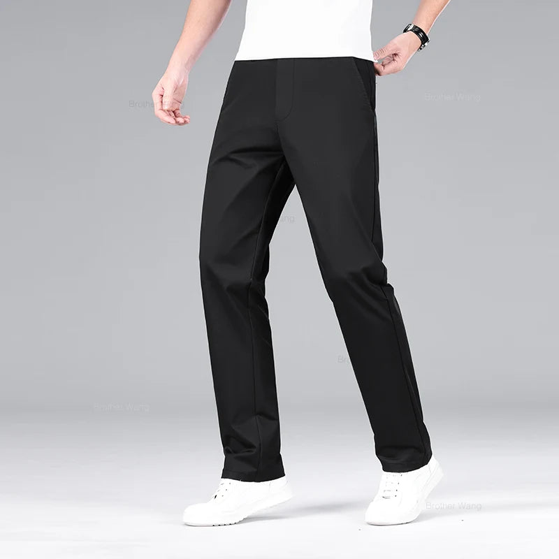 Classic Style Men's Cotton Elastic Casual Pants