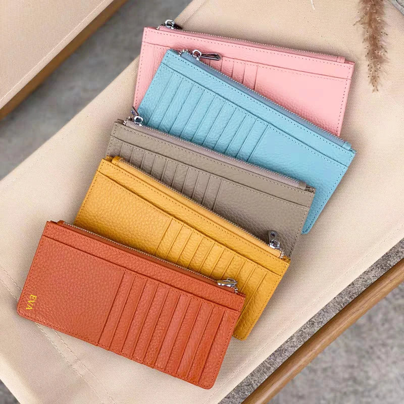 Fashion Card Holder Woman Genuine Leather Wallet Cowhide Vintage