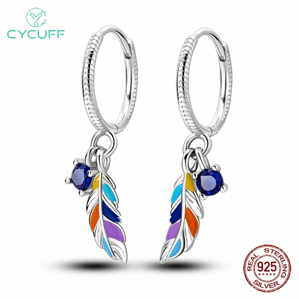 Silver Bohemian Colored Classic Earrings