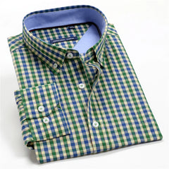 Men's Plaid Long Sleeve Business Casual Office Shirt