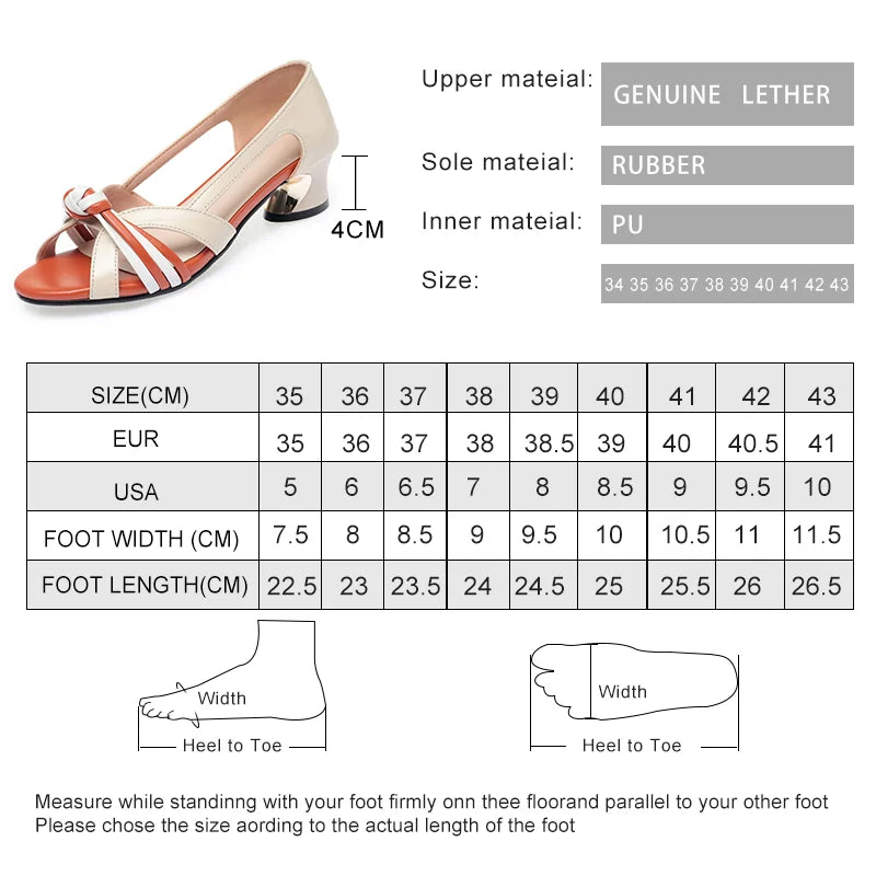 Sandals Large Size Mid Heel Color mixing Fashion Sandals