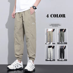 Men's Thin Ice Silk Casual Pants Fabrics Casual Trousers