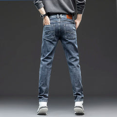 Denim Jeans Men Straight Stretch Regular Jeans