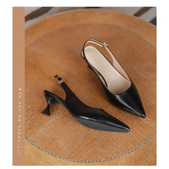 Sandals Pointed Toe Slingbacks Pumps Wedding Shoes Low Heels Dress Shoes