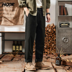 Man Classic Work Stretch Cargo Pants Cotton Baggy Casual Trousers