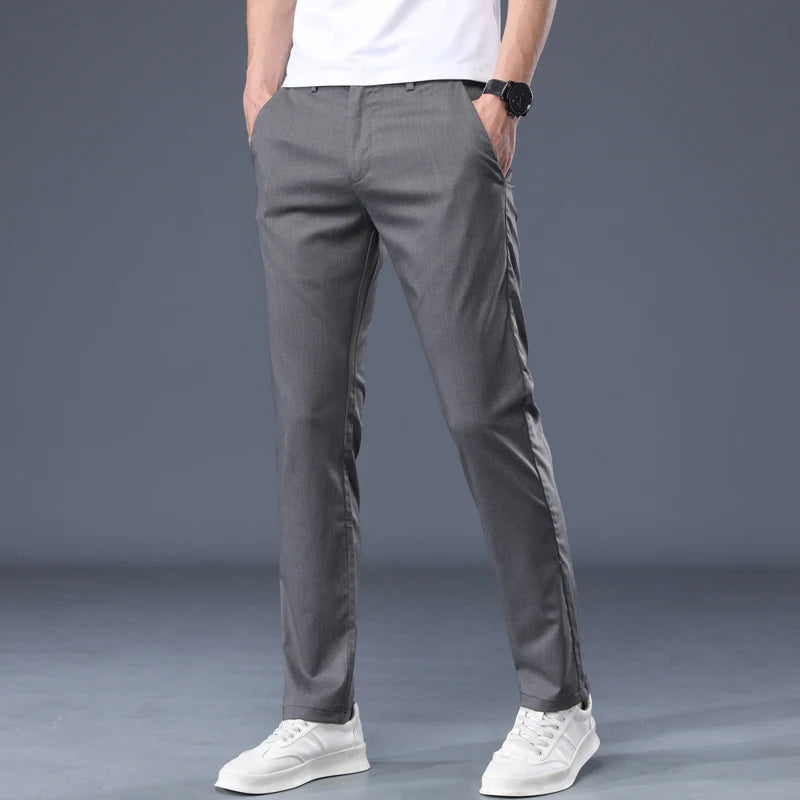 Summer Fabric Men's Thin Casual Pants Classic Fashion Regular Clothes