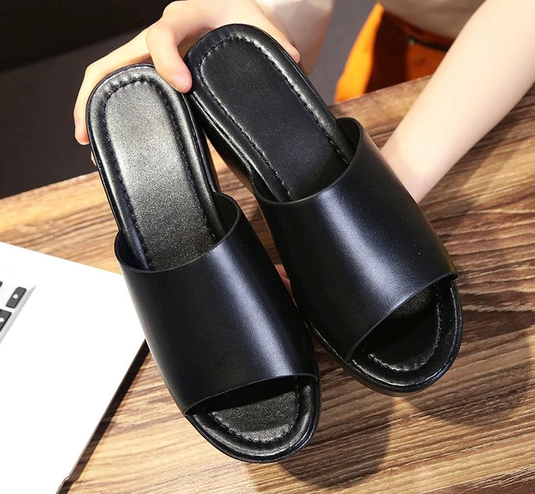 Sandals 7cm Platform Wedges Thick Heel Open Peep Toe