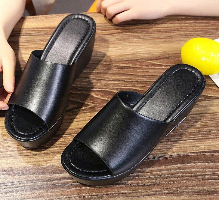 Sandals 7cm Platform Wedges Thick Heel Open Peep Toe