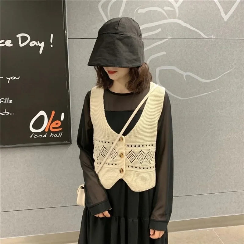 V-neck Sweater Vest Women All-match Chic Comfortable Trendy