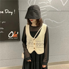 V-neck Sweater Vest Women All-match Chic Comfortable Trendy