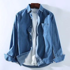 Casual Denim Fashion Casual Cotton Slim Fit Long Sleeve Shirt