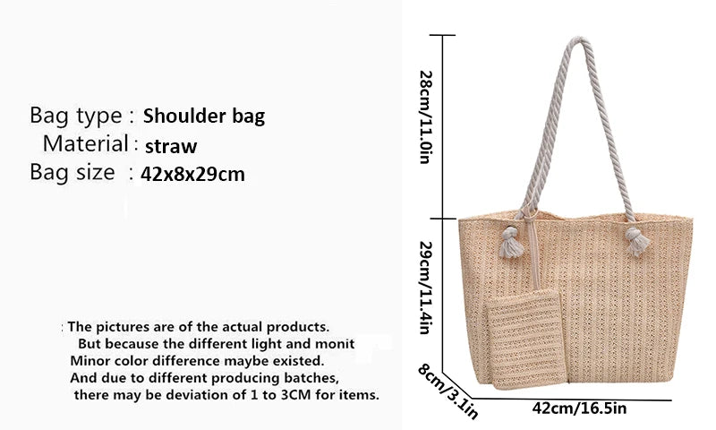 Summer Straw Bags For Women Weaving Totes Ladies Handbags