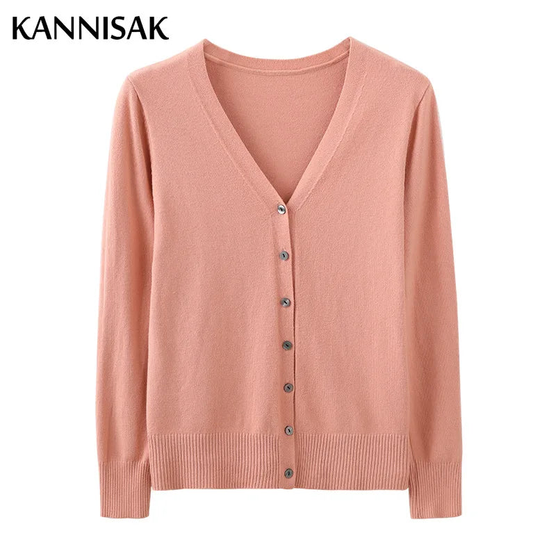 Cardigans Loose Solid Single Breasted V-neck Sweaters Fashion