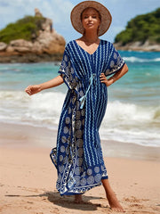 Summer Loose Kaftan Embroidery Beach Cover Up