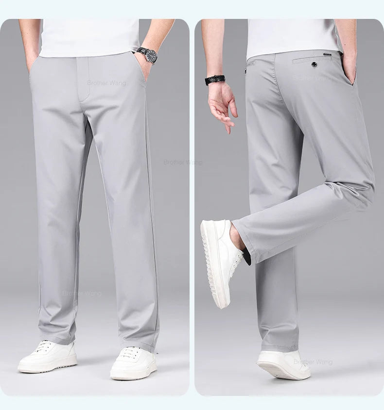 Classic Style Men's Cotton Elastic Casual Pants