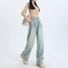 wide leg jeans for women loose fit high waist Jeans retro