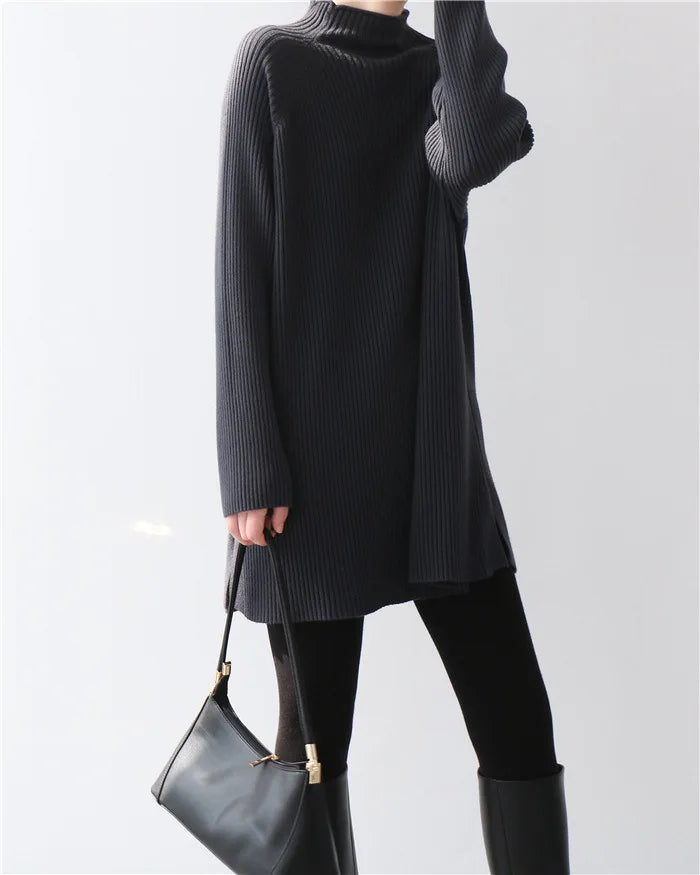 Women Casual oversize Sweater Dresses batwing sleeve