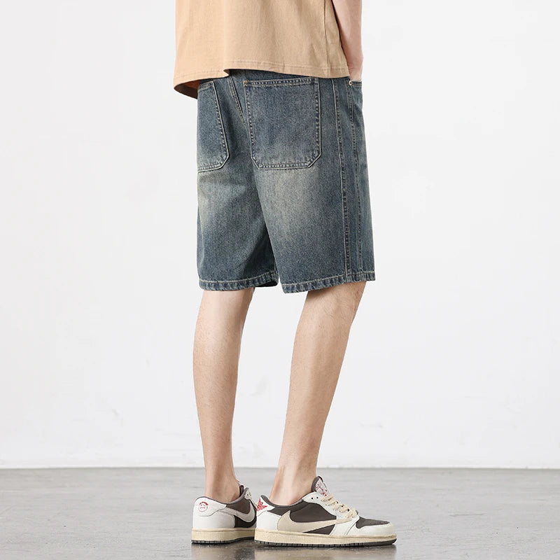 Style Fashion Shorts Baggy Straight Denim Vintage Short Casual